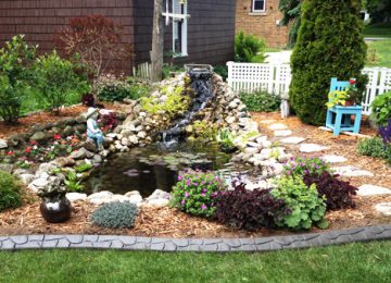 decorative garden with curbing