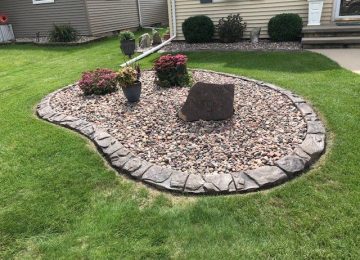 rock garden with curbing